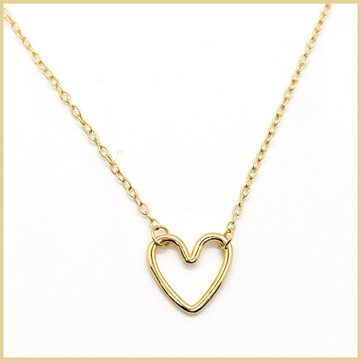 Gold Vermeil Floating Heart Necklace