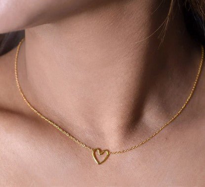 Gold Vermeil Floating Heart Necklace