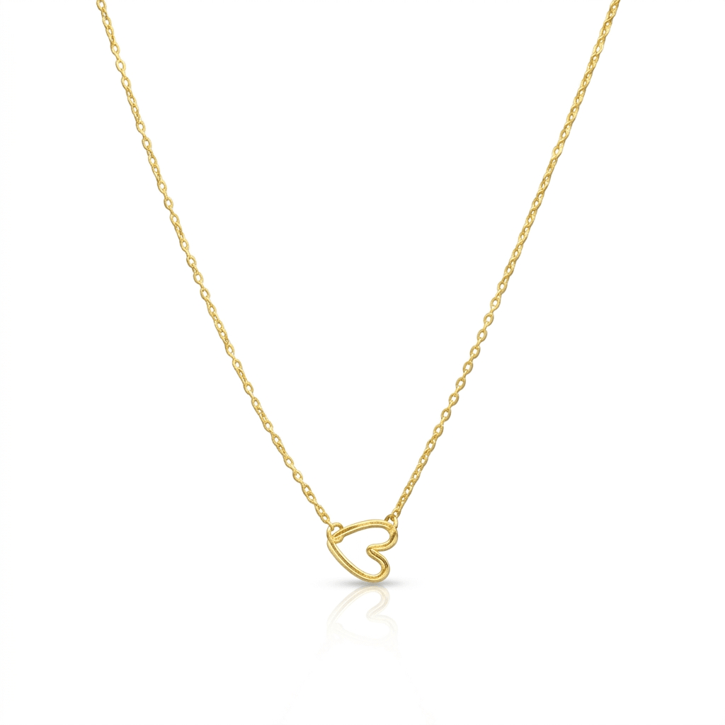 Gold Vermeil Floating Heart Necklace