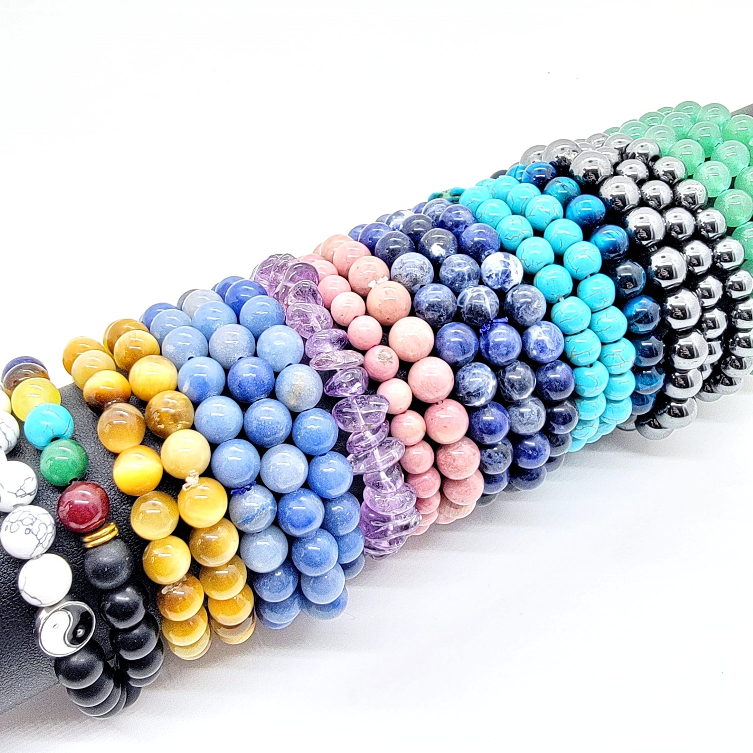 Vibrant Gemstone Bead Bracelet Collection