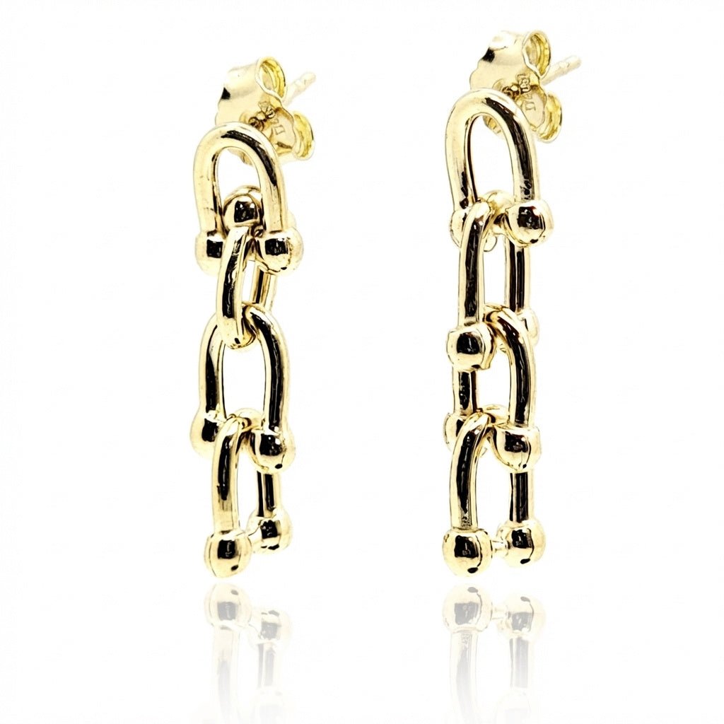 Gold Vermeil Link Drop Earrings