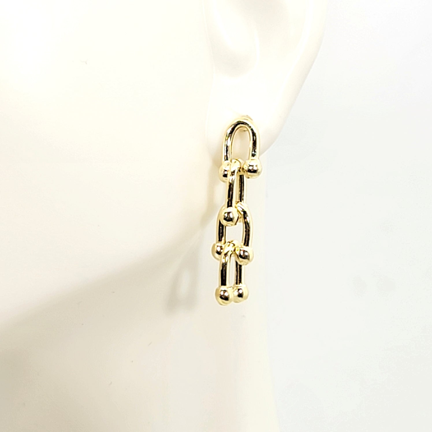 Gold Vermeil Link Drop Earrings