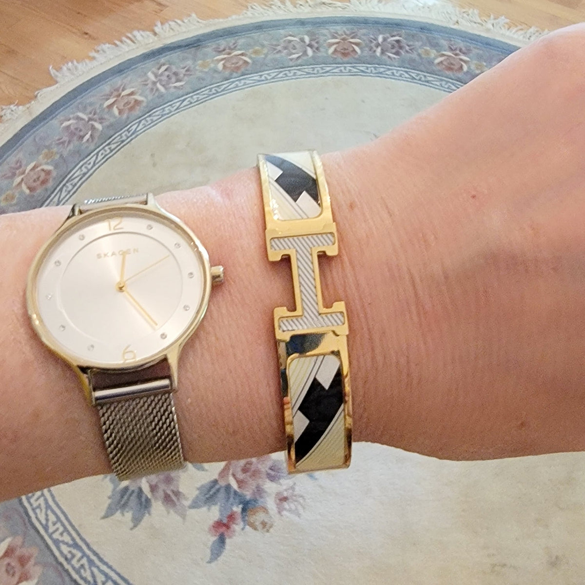 "H" Hinged Cuff Bracelet
