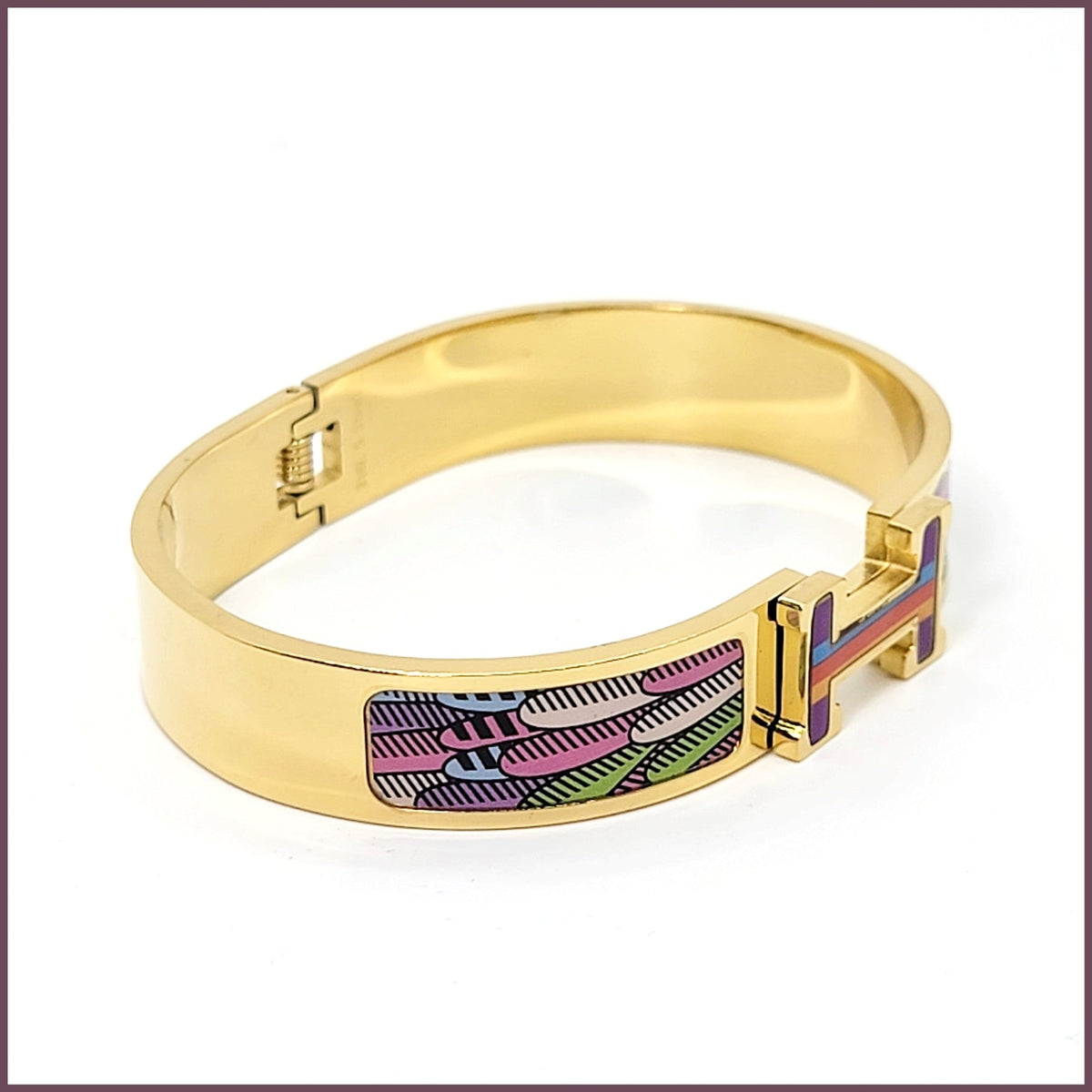 "H" Hinged Cuff Bracelet