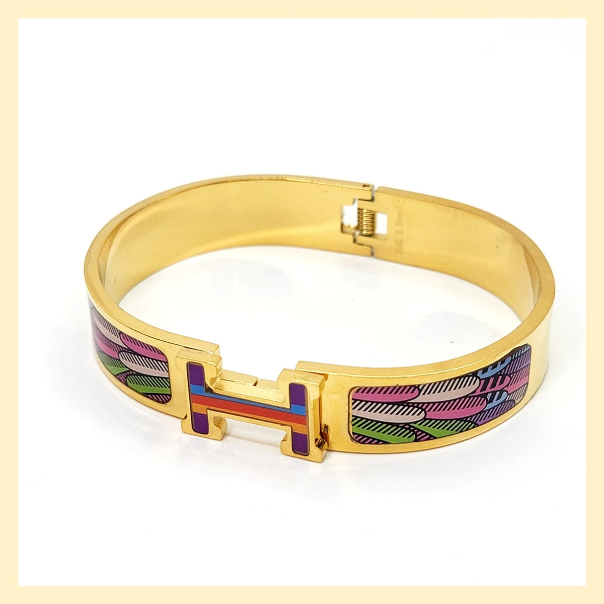 "H" Hinged Cuff Bracelet