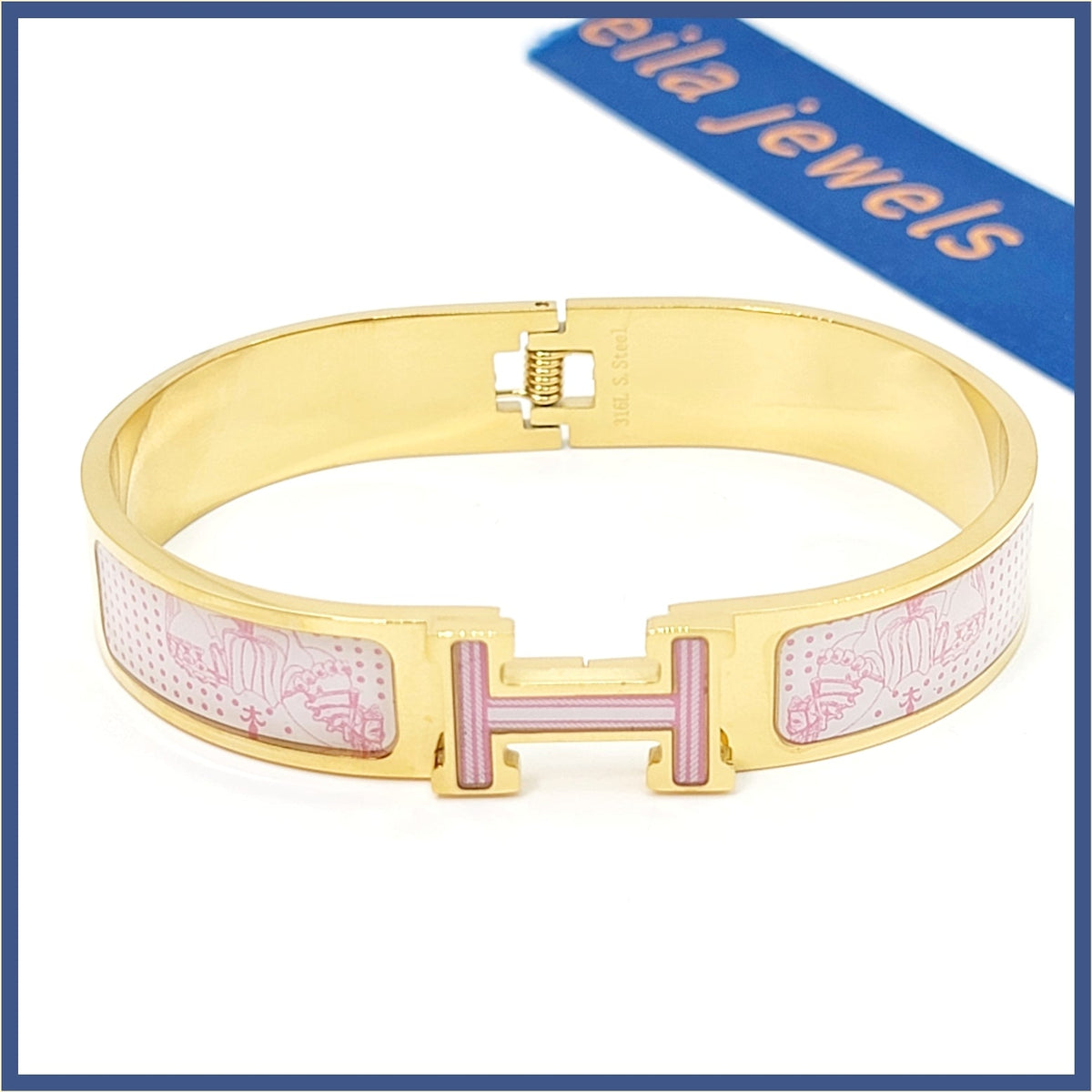 "H" Hinged Cuff Bracelet