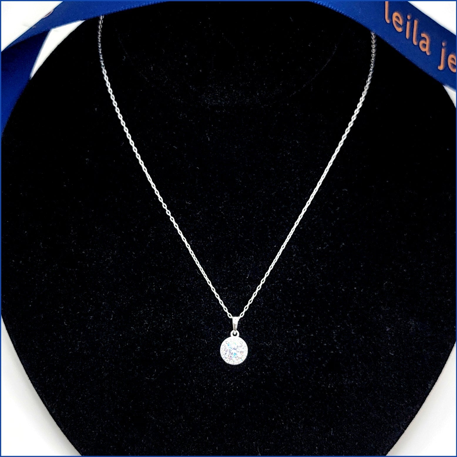 Sterling Halo Pendant Necklace