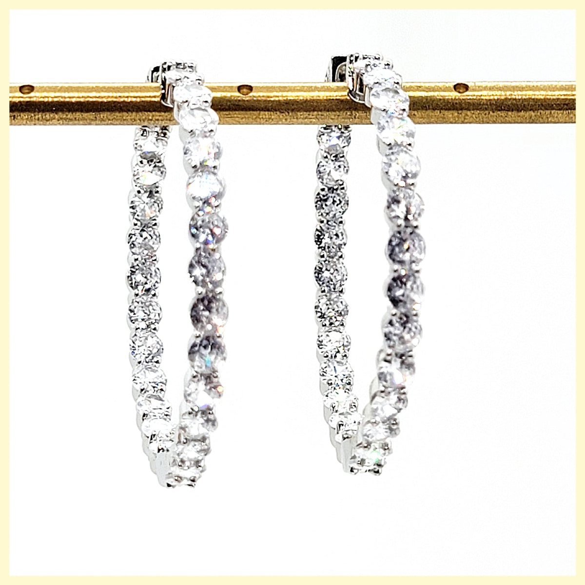 Inside and Out Sparkle Hoop Earrings