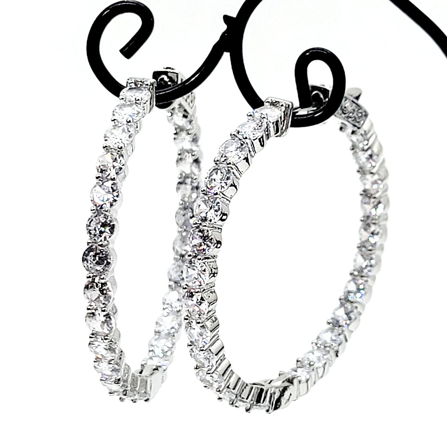 Inside and Out Sparkle Hoop Earrings