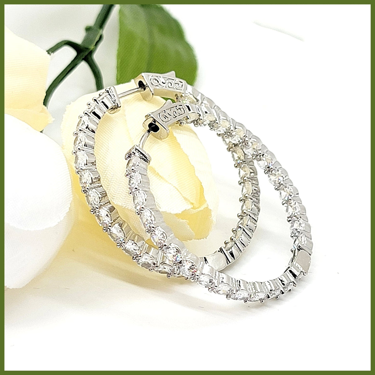 Inside and Out Sparkle Hoop Earrings