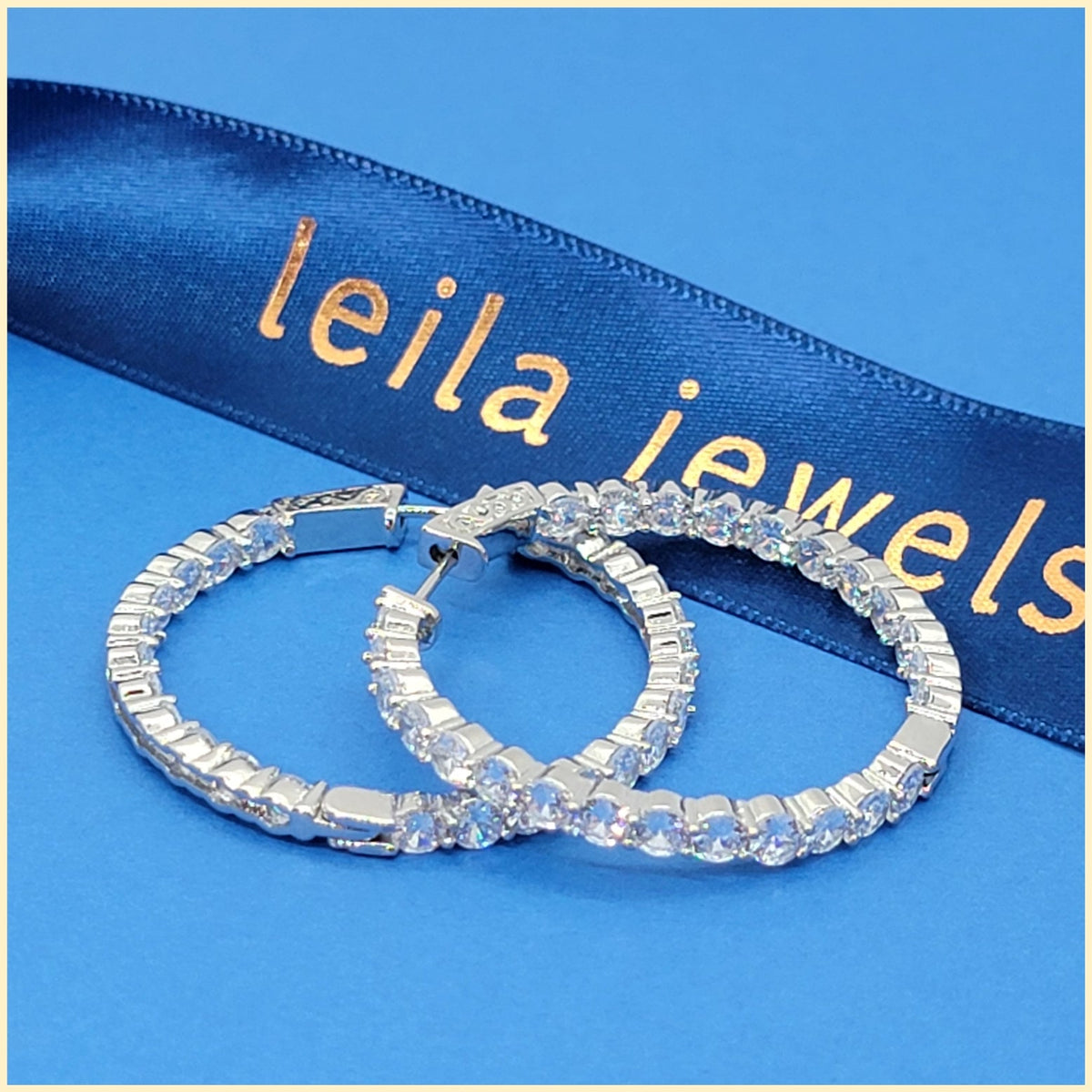 Inside and Out Sparkle Hoop Earrings