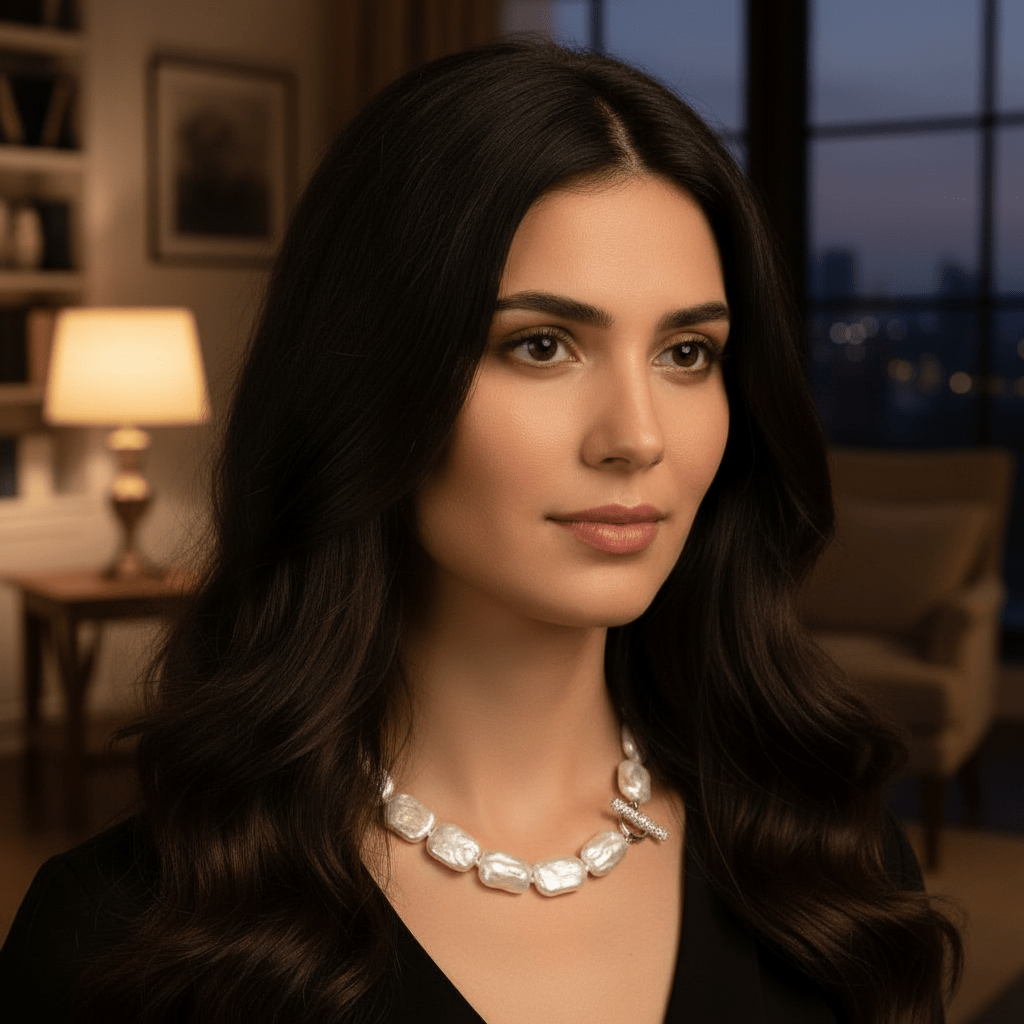Square Baroque Pearl Necklace