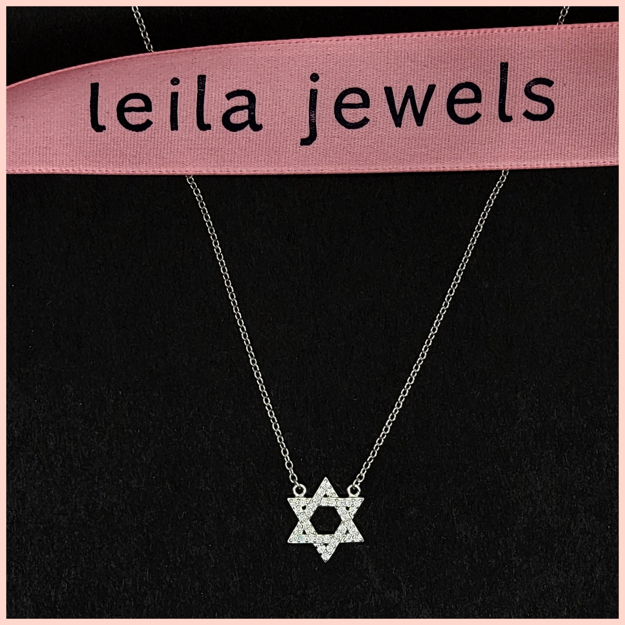 Sterling Pavé Star of David Necklace