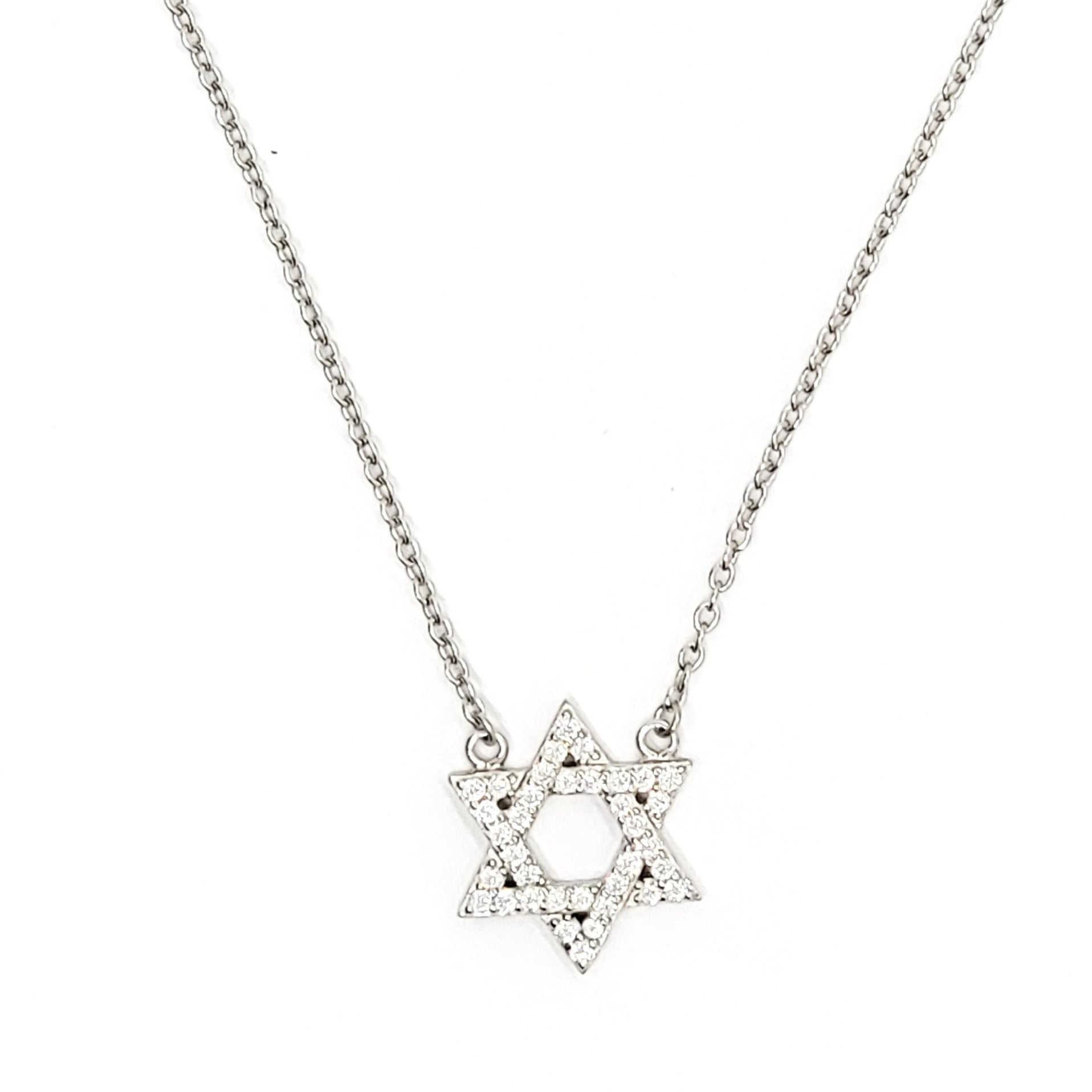 Sterling Pavé Star of David Necklace