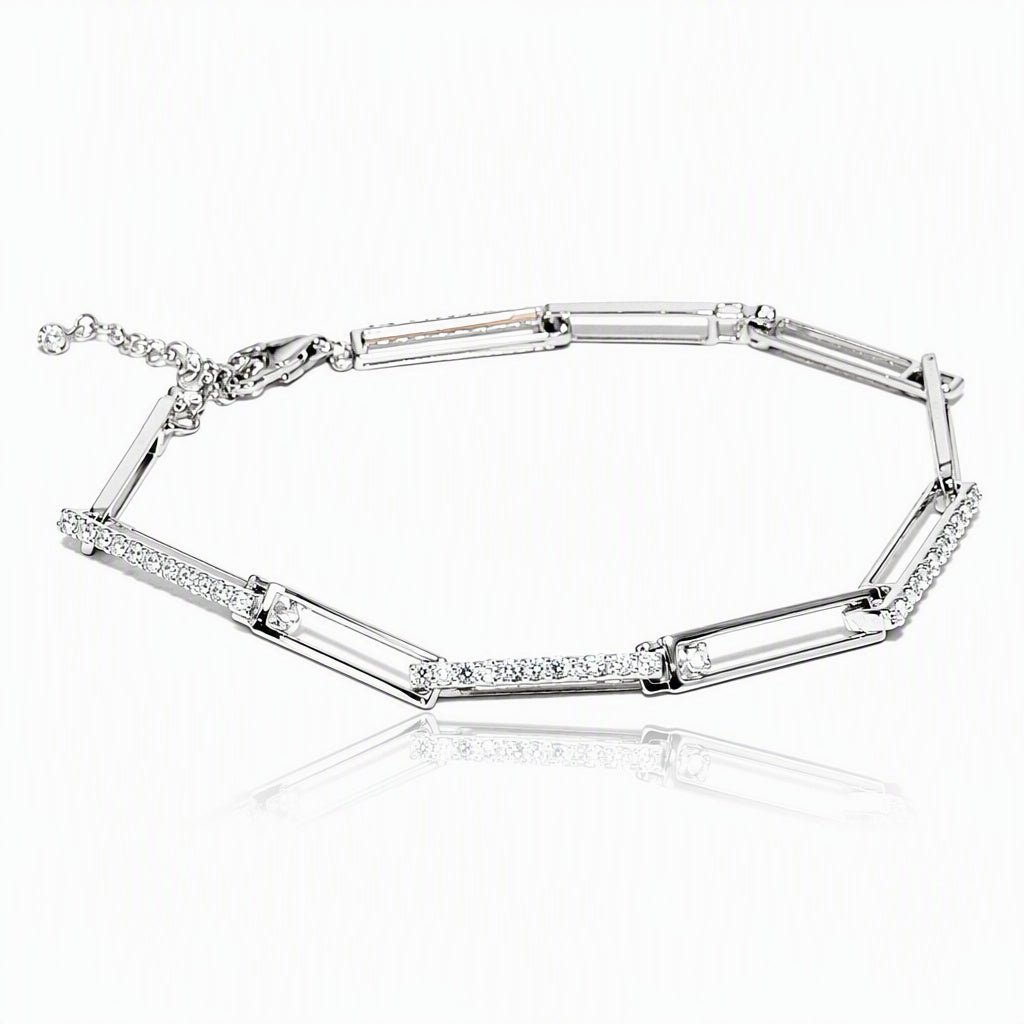 Sterling Pavé Links Bracelet