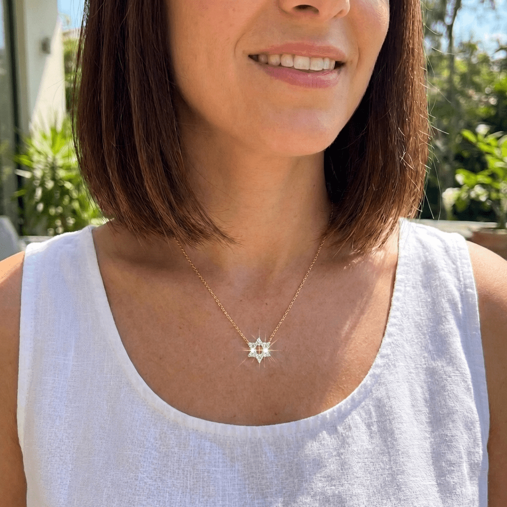 Sterling Pavé Star of David Necklace