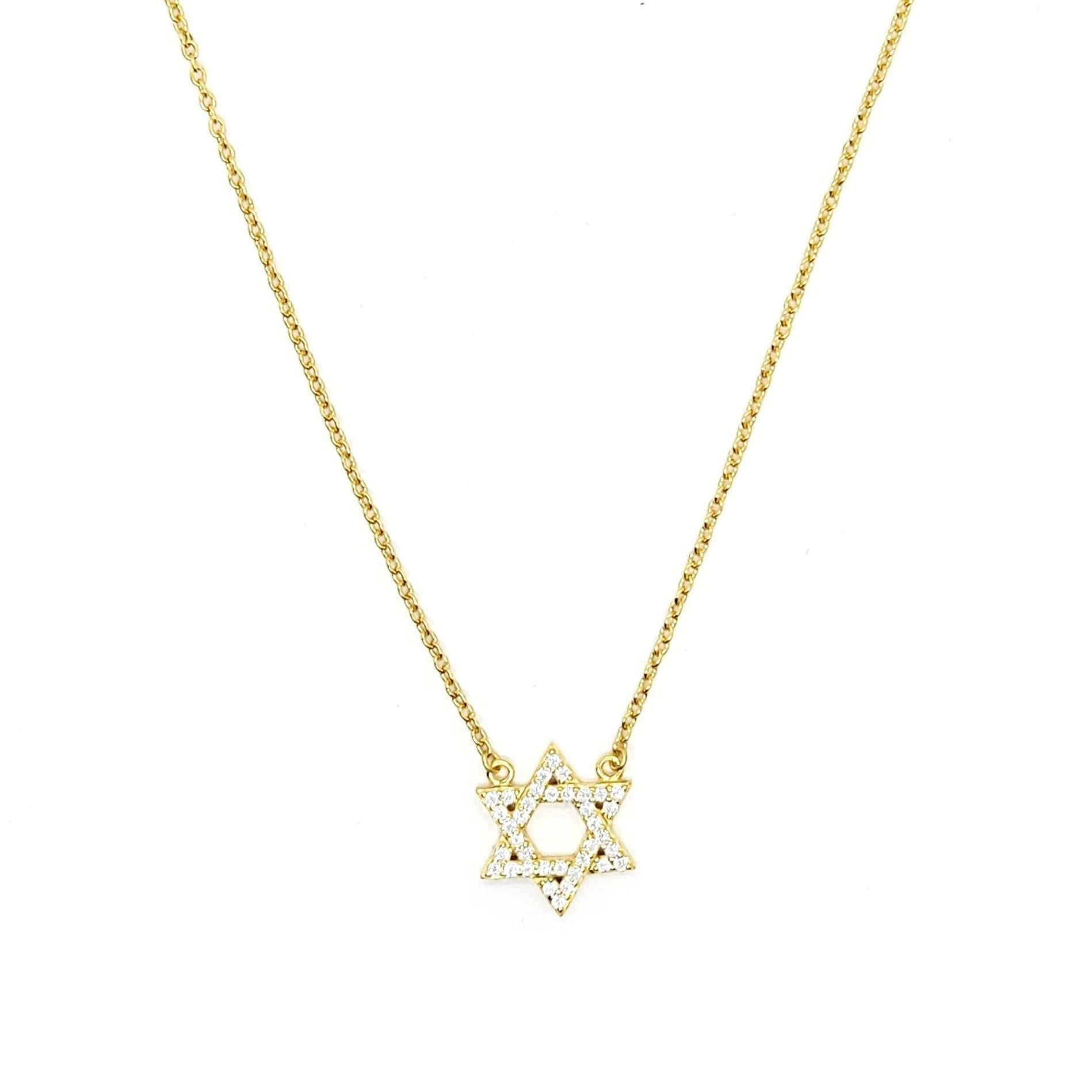Sterling Pavé Star of David Necklace