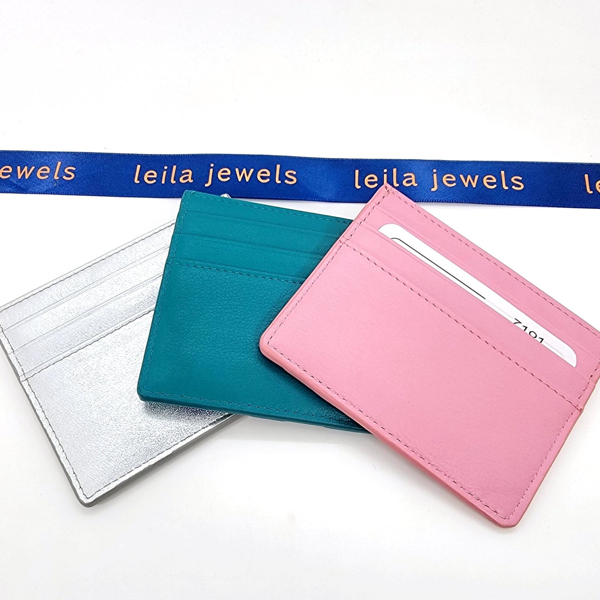 Checkerboard Leather Card Case