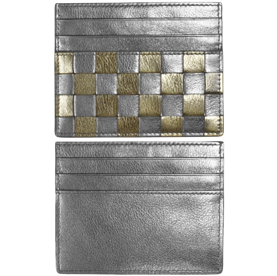 Checkerboard Leather Card Case