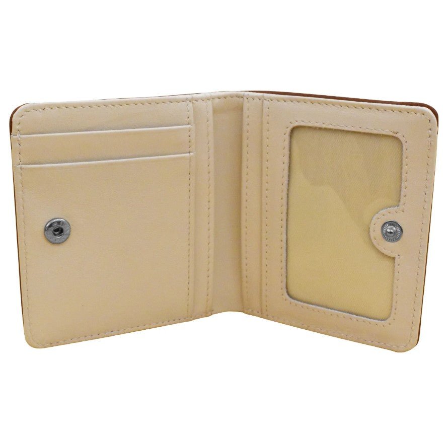Leather Bi-Fold 2-Tone Mini Wallet