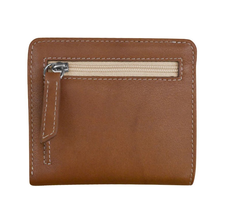 Leather Bi-Fold 2-Tone Mini Wallet