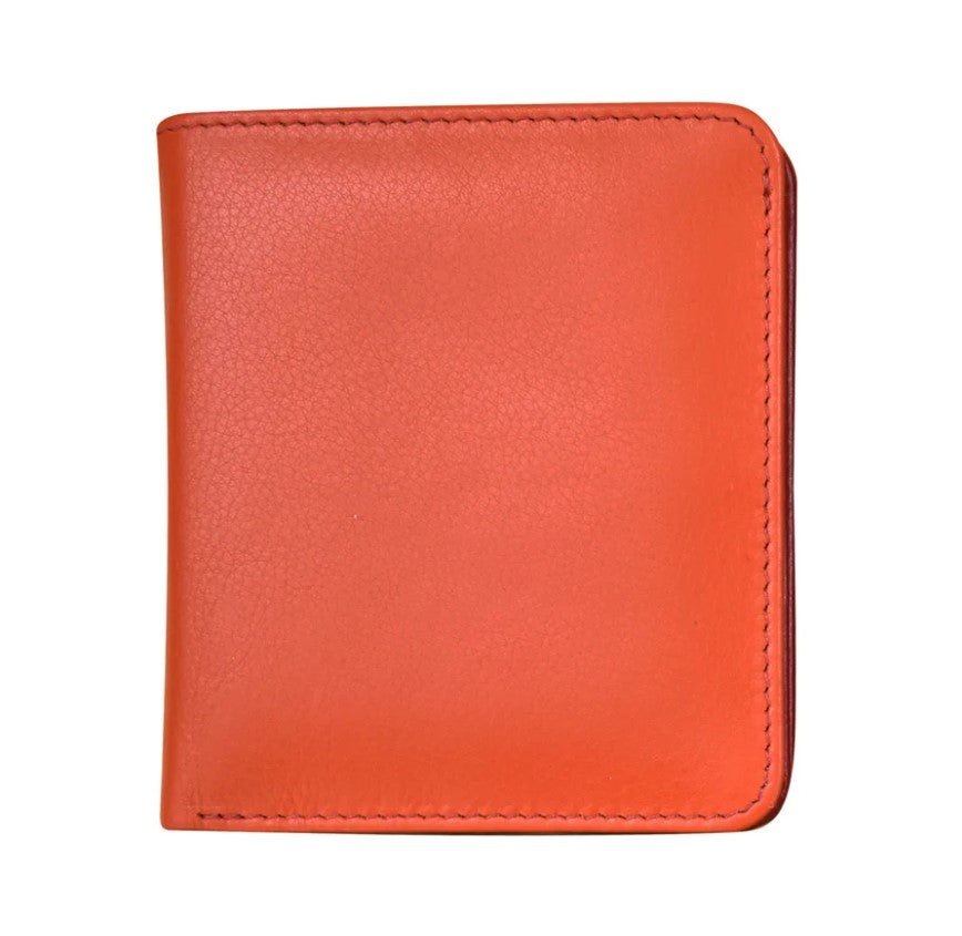 Leather Bi-Fold 2-Tone Mini Wallet