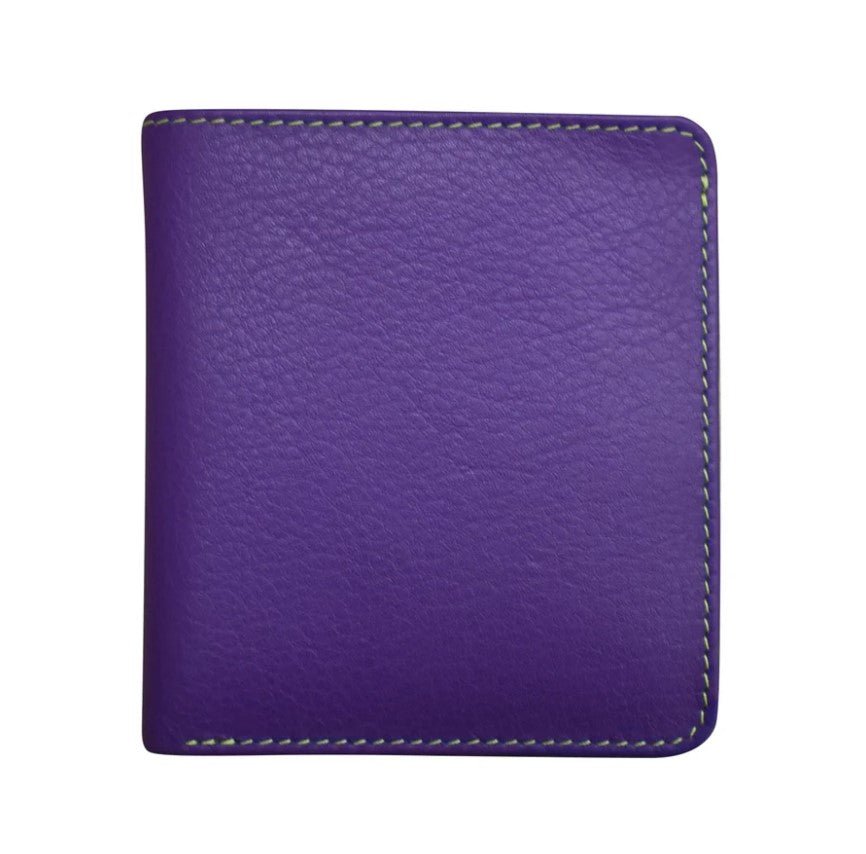 Leather Bi-Fold 2-Tone Mini Wallet