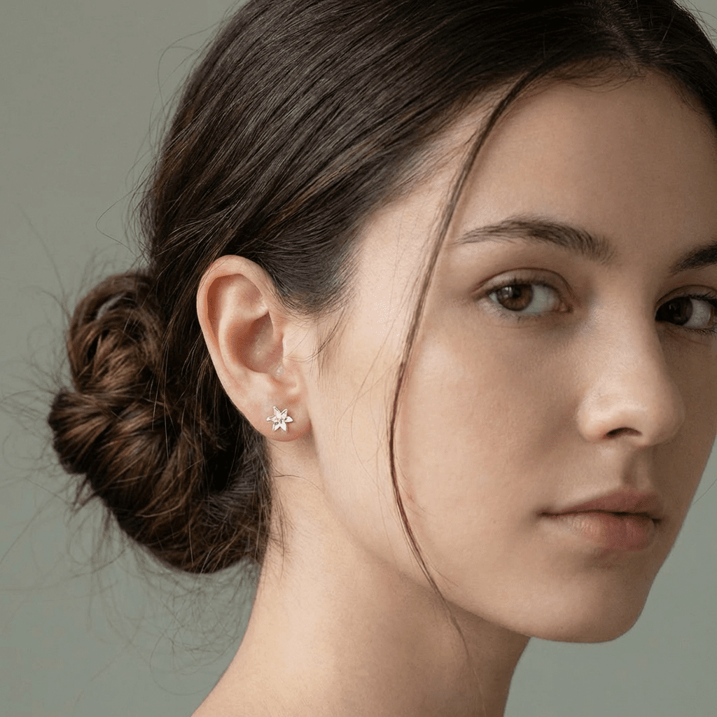 Iris Stud Art Earrings
