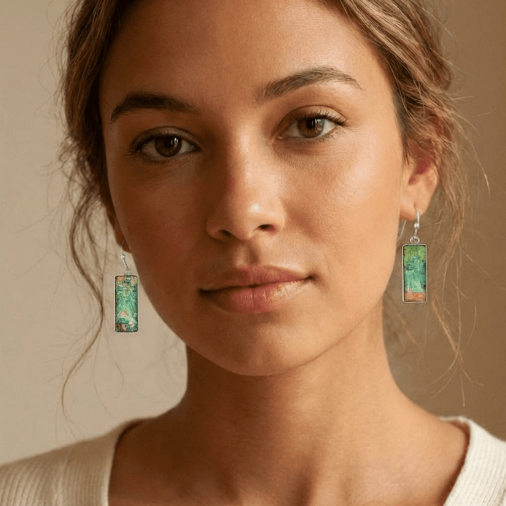 Irises Art Bar Earrings