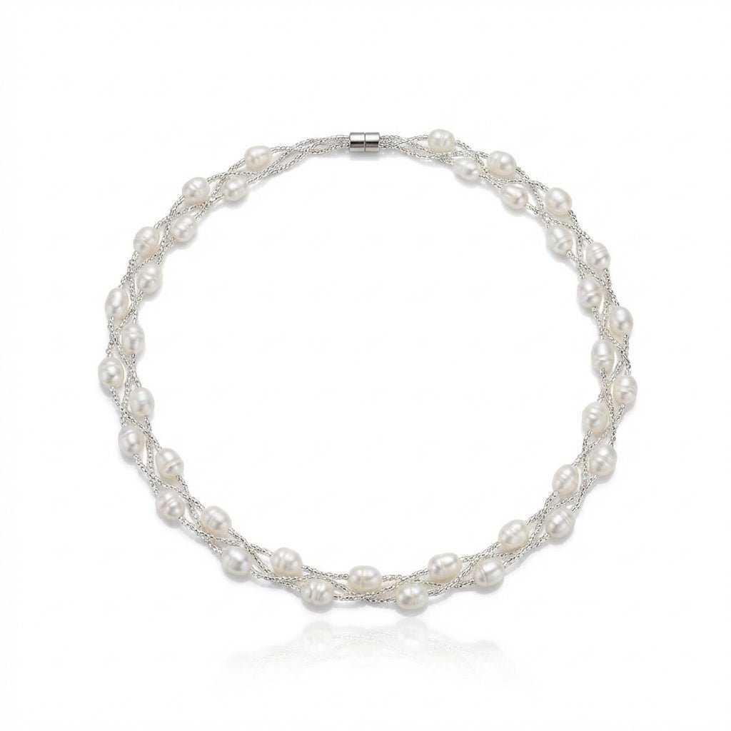 Woven Freshwater Pearl Necklace