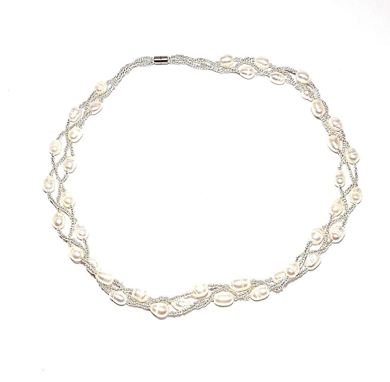 Woven Freshwater Pearl Necklace