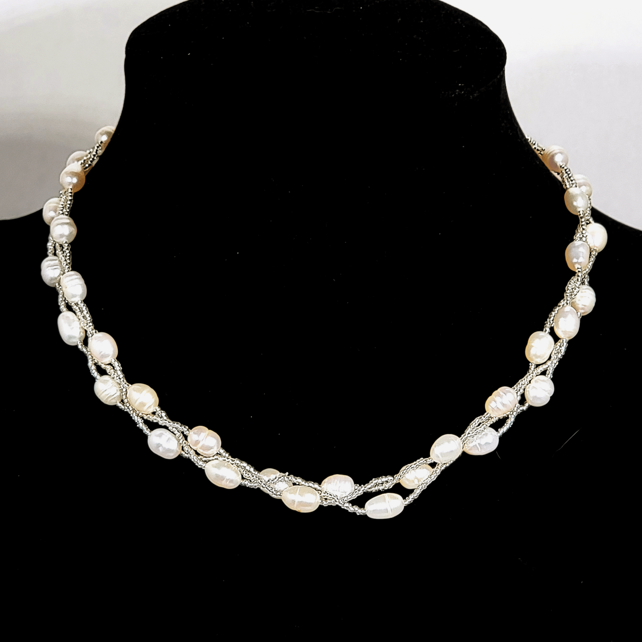 Woven Freshwater Pearl Necklace