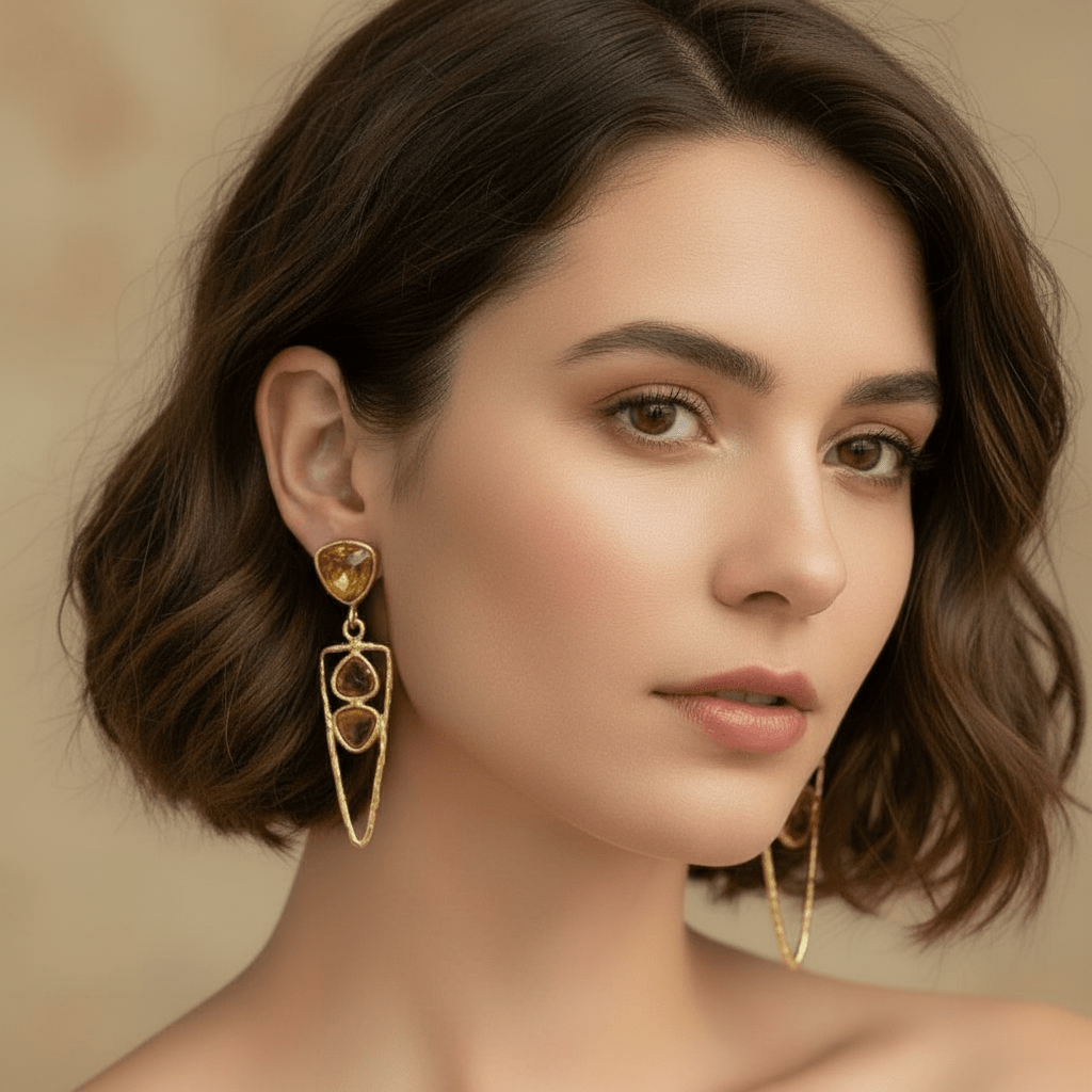 Three Crystal Earrings