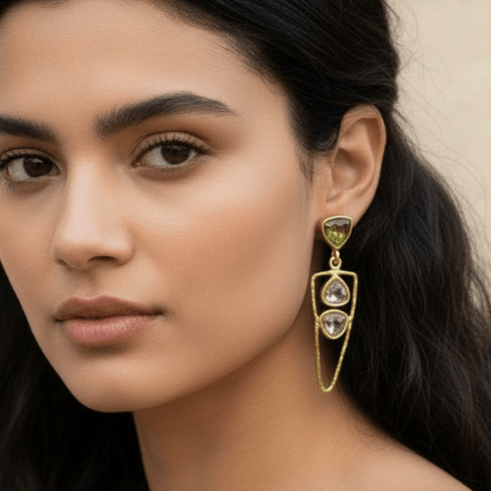 Three Crystal Earrings