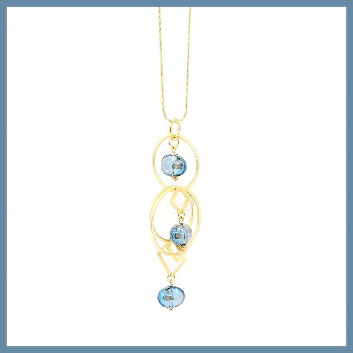 Many Moons Pull Necklace with Glass Beads