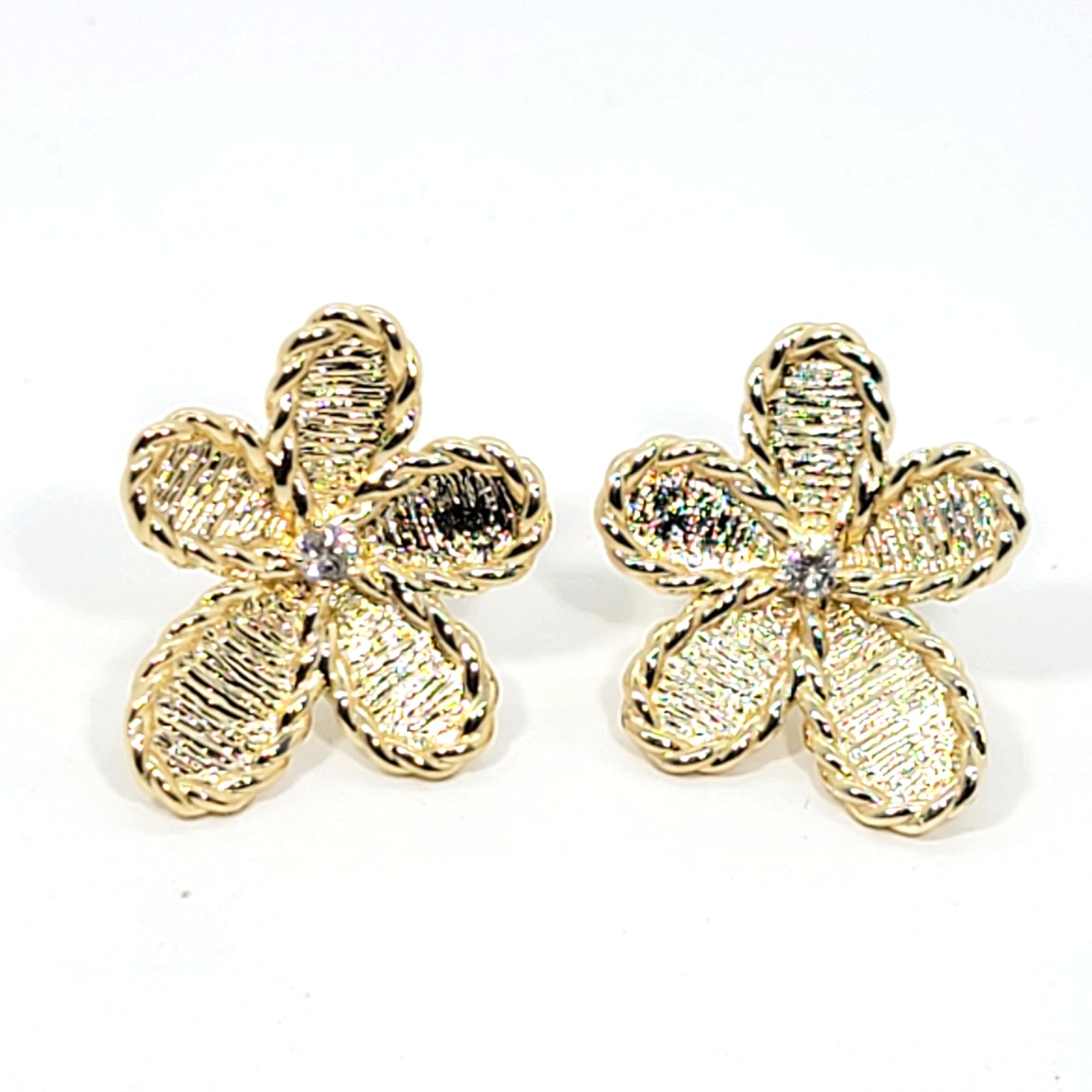 Golden Jasmine Flower Earrings