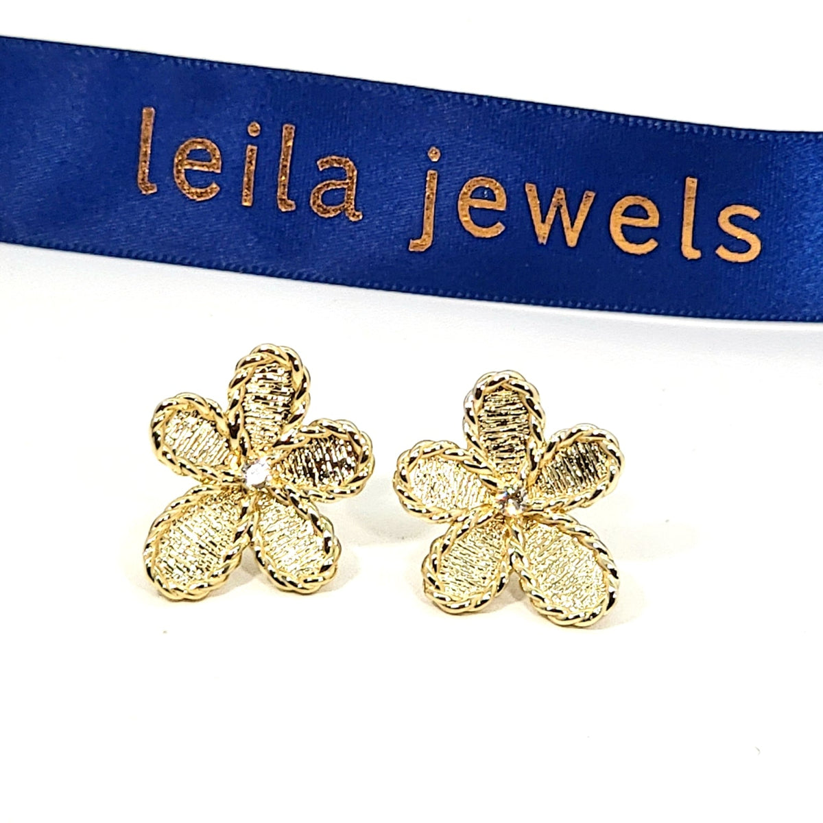 Golden Jasmine Flower Earrings