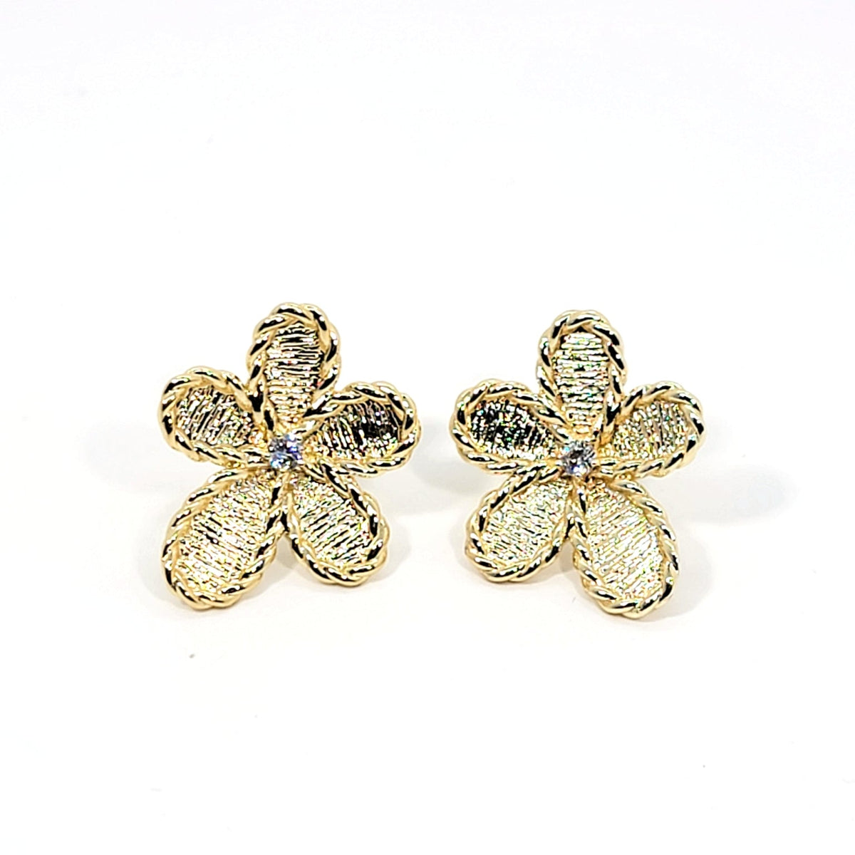 Golden Jasmine Flower Earrings