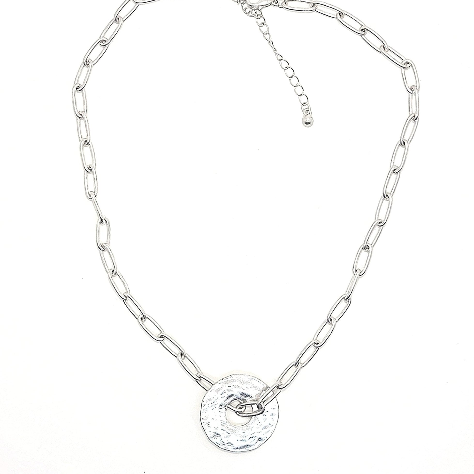 Hammered Disc Necklace