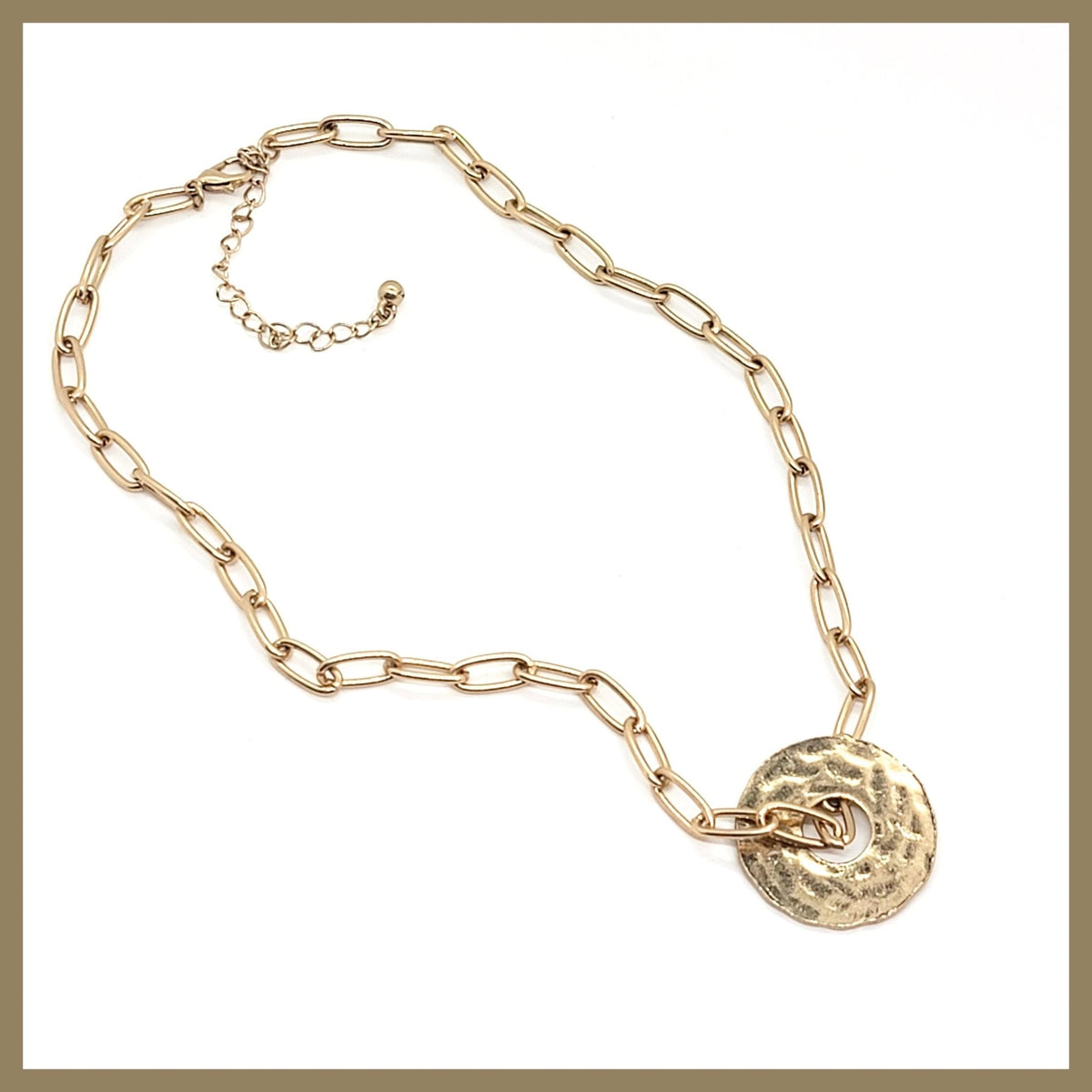 Hammered Disc Necklace