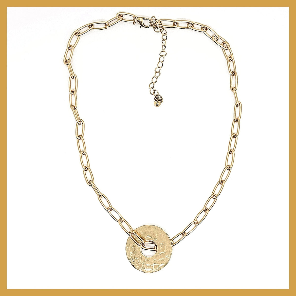 Hammered Disc Necklace