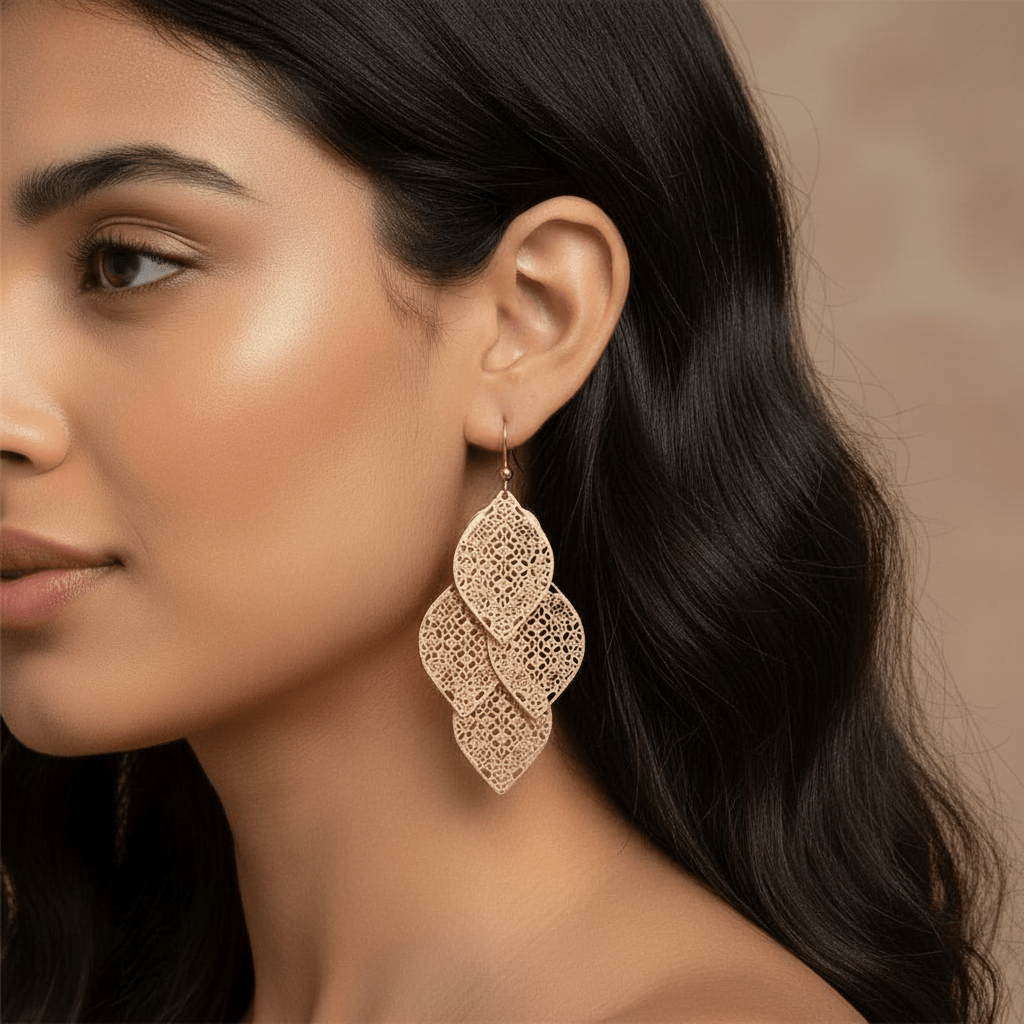 Laser Etch Dangly Earrings
