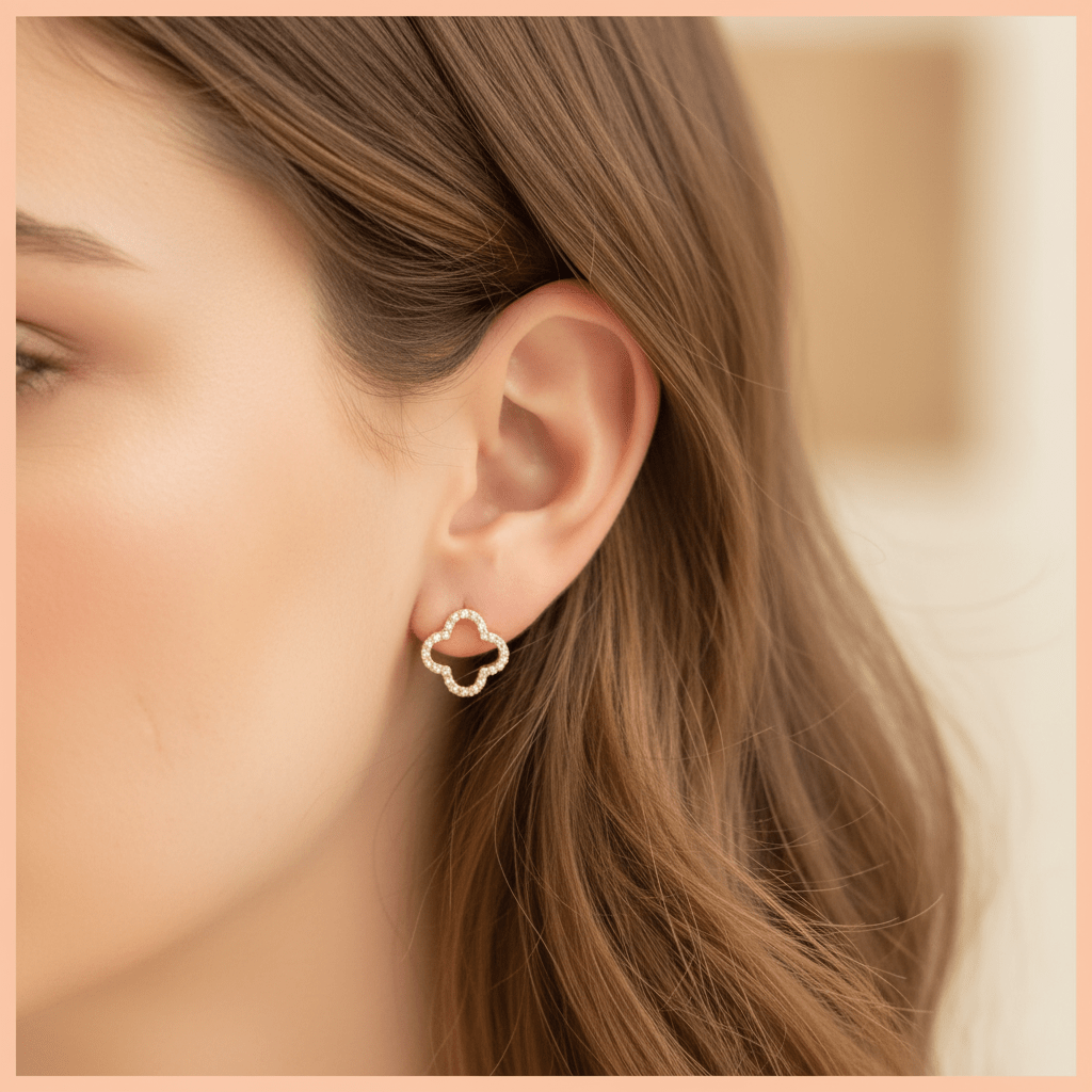 Pavé Clover Earrings