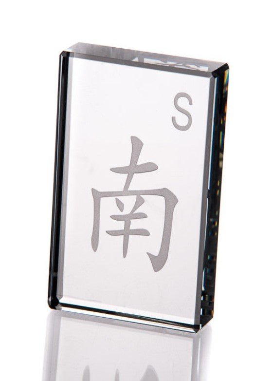 Etched Crystal Mah Jongg Paperweight