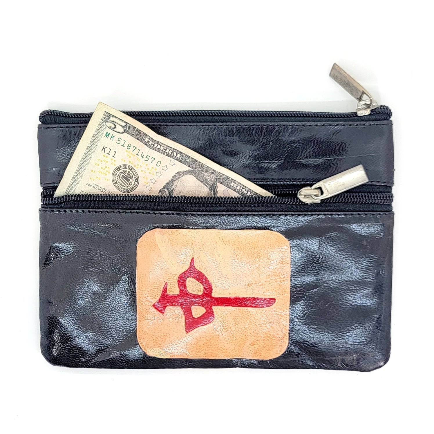 Hand-tooled Leather Mah Jongg Purse