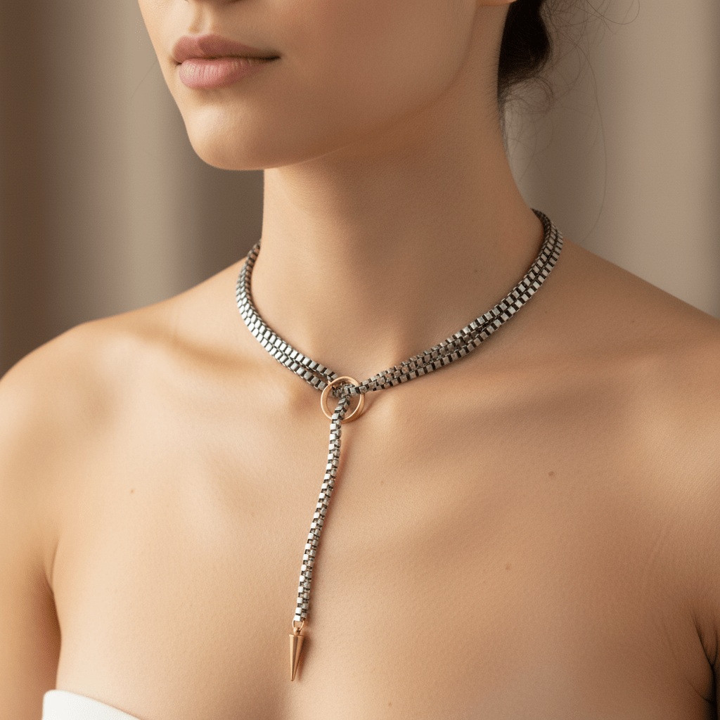 Dylan Lariat Spike Necklace