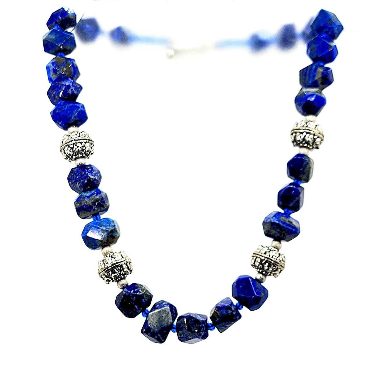 Rustic Lapis & Pewter Toggle Necklace