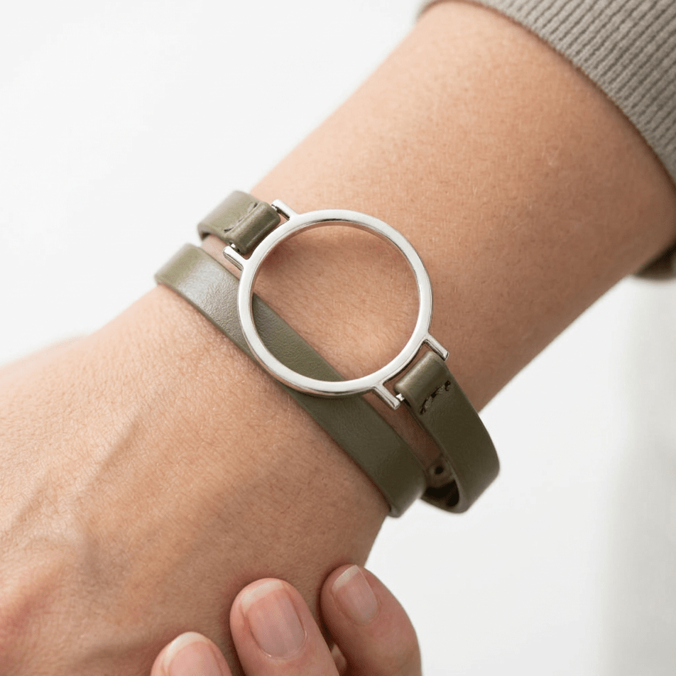 Watch Case Leather Wrap Bracelet