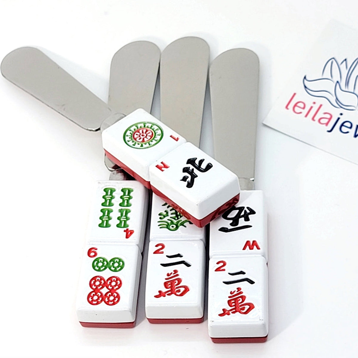 Mah Jongg Tile Cheese Spreaders, Pack of 4