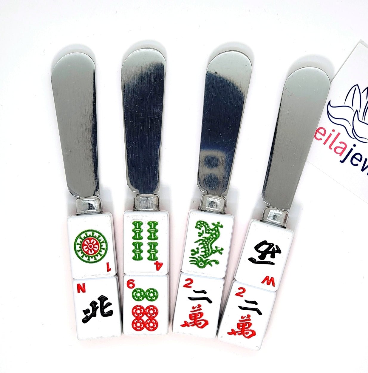 Mah Jongg Tile Cheese Spreaders, Pack of 4